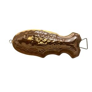 Vintage Copper Fish‎ Mold Jelly Cake Baking Pan Kitchen Decor Retro Hanging